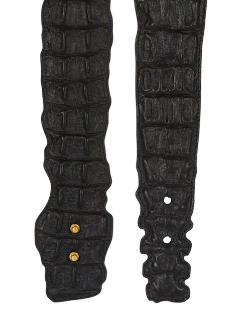 Balmain crocodile-print leather belt - Black - zdjęcie produktu nr 2