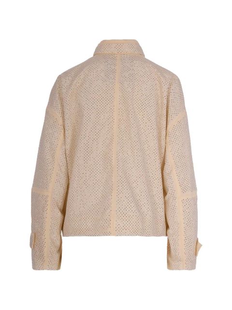 PINKO drawstring-neck rhinestone-embellished jacket - Neutrals - zdjęcie produktu nr 2