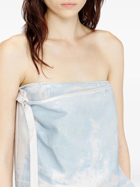 Diesel biker straps strapless dress - White