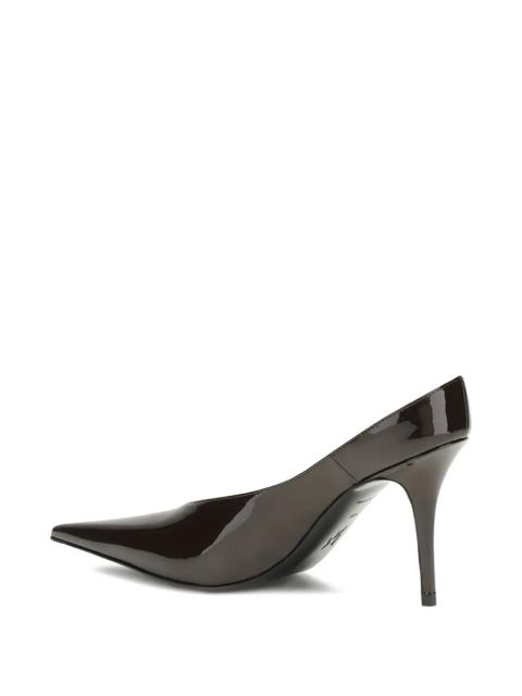 Amina Muaddi 90mm Anok point-toe mule - Brown