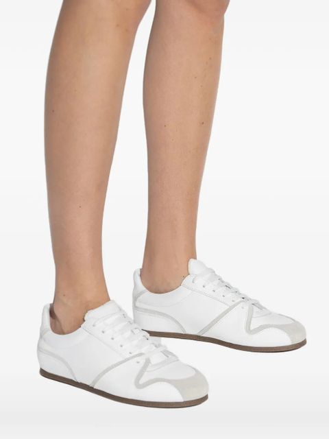 Moschino lace-up leather sneakers - White