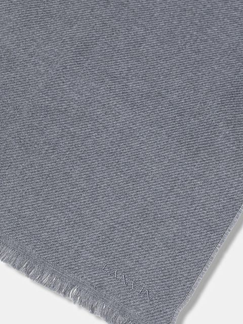 Lanvin szalik wełniany damski kolor szary gładki 710003792