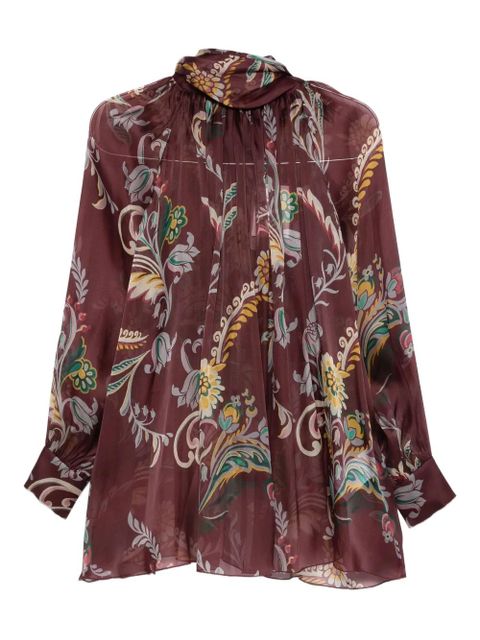 ETRO paisley-print silk blouse - Red