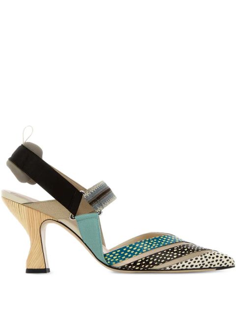 FENDI Colibri ankle-strap heeled pumps - Neutrals - zdjęcie produktu nr 1