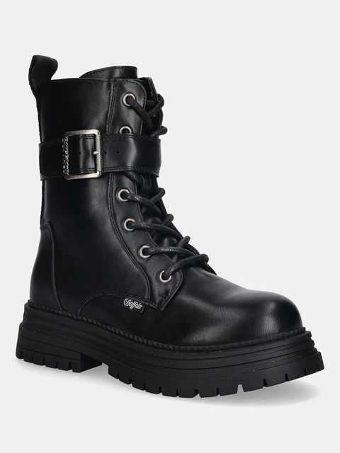 Buffalo workery Lennox Lace Up Mid damskie kolor czarny na platformie lekko ocieplone 1622610-BLK - zdjęcie produktu nr 1