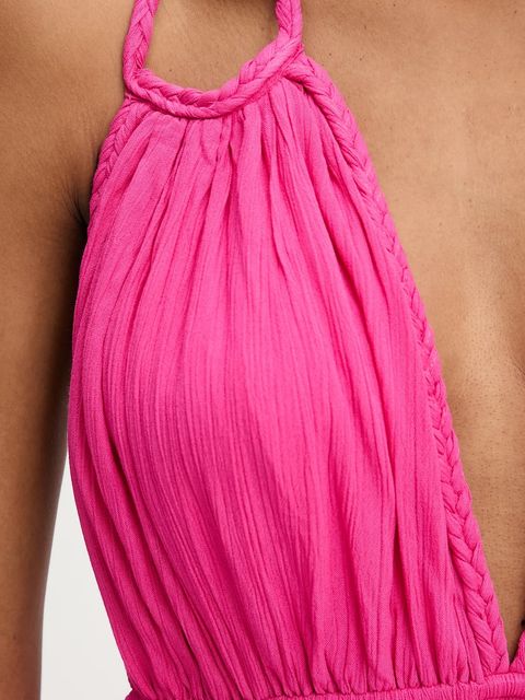 Answear.LAB sukienka kolor różowy maxi rozkloszowana