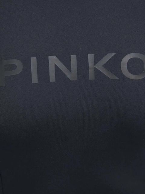PINKO logo-print racerback mini dress - Black