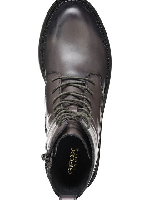 Geox botki skórzane D SERILDA damskie kolor szary na płaskim obcasie D46WYG 00043 C6029