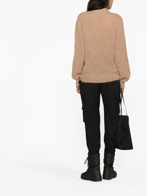 Moncler Grenoble open-knit wool jumper - Brown
