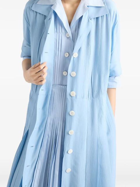 Prada pongé and poplin shirt dress - Blue