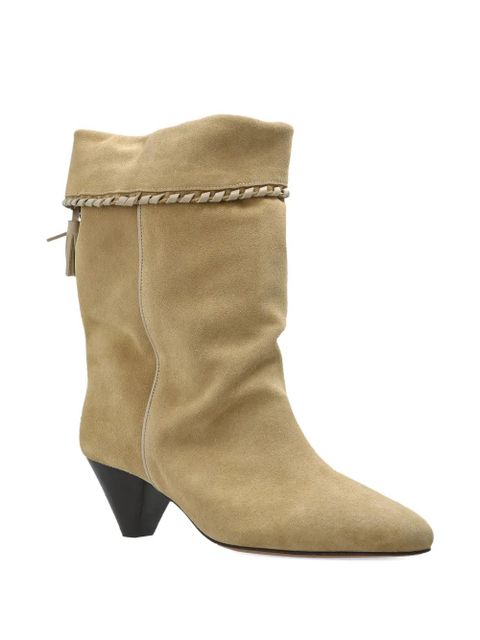 ISABEL MARANT Dalby braided-detail pointed-toe boots - Neutrals