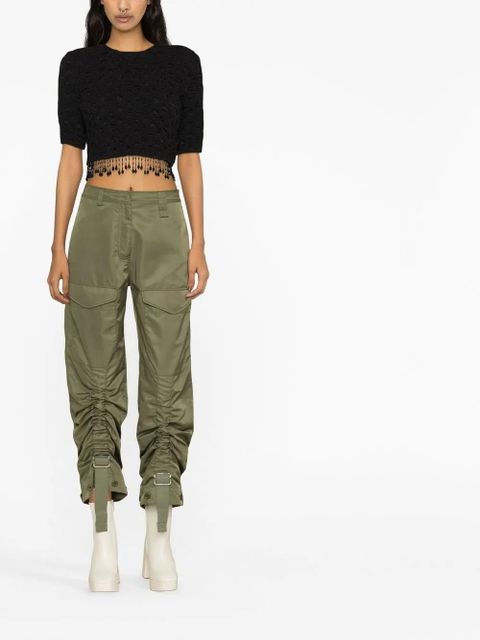 Simone Rocha Green Gathered Detail Cargo Trousers - zdjęcie produktu nr 2