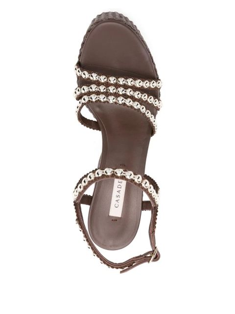 Casadei 120mm Isa Studsway platform sandals - Brown