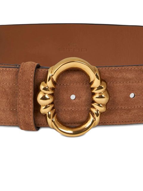 ETRO oval-buckle suede belt - M1384 LIGHT BROWN - zdjęcie produktu nr 2
