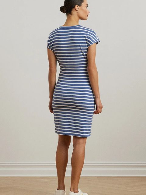 Lauren Ralph Lauren sukienka kolor niebieski midi dopasowana 200973606 - zdjęcie produktu nr 2