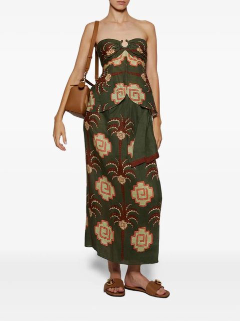 Johanna Ortiz Arkana ring-detail strapless top - Green