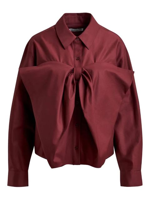 Essentiel Antwerp Ibow bow-detail shirt - Red - zdjęcie produktu nr 1