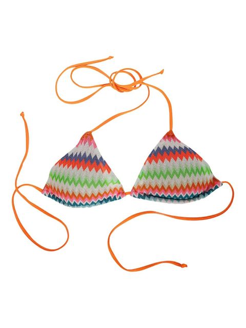 MC2 Saint Barth zig-zag patterned lace-up bikini top - Orange - zdjęcie produktu nr 1