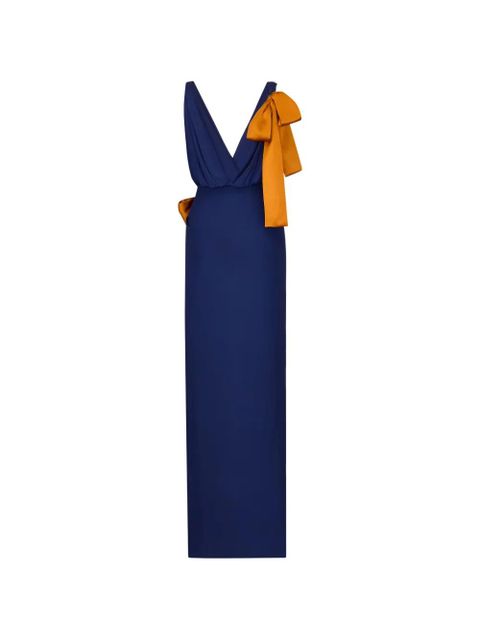 Saint Laurent V-neck maxi dress - Blue - zdjęcie produktu nr 2