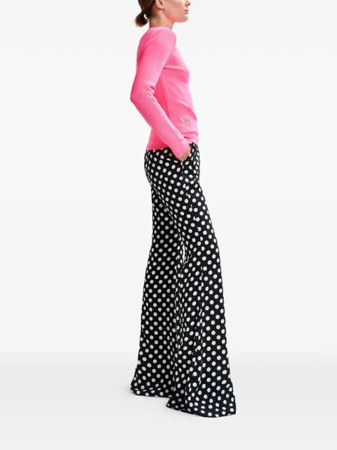 Essentiel Antwerp polka-dot flared trousers - Black