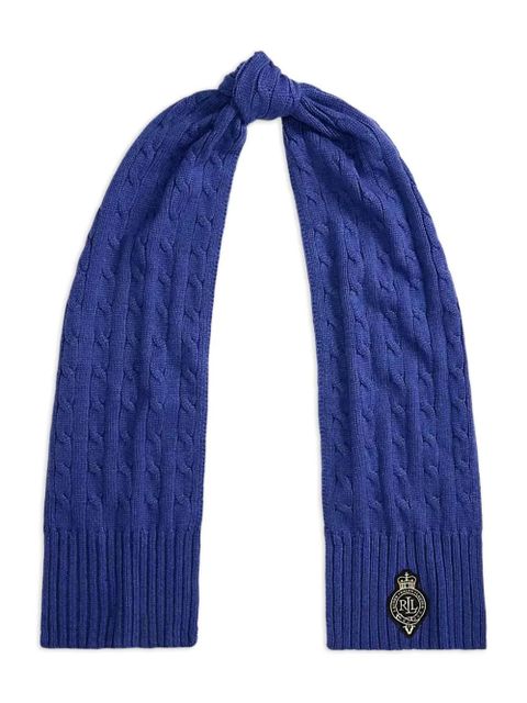 Lauren Ralph Lauren ribbed logo scarf - Blue - zdjęcie produktu nr 1