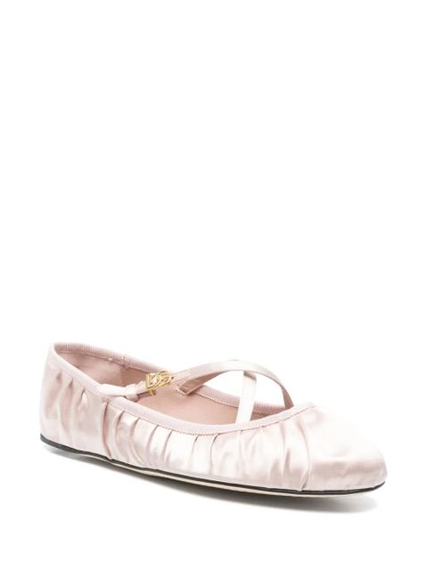 Dolce & Gabbana logo-buckle ballet flats - Pink