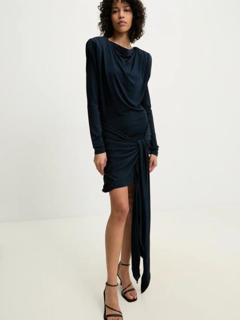 Rotate sukienka kolor granatowy mini dopasowana 1137022318