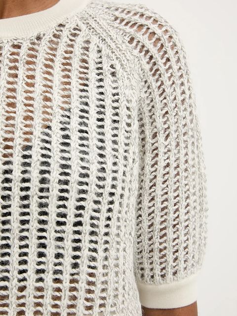 BOSS sweter z domieszką wełny damskie kolor beżowy 50546451