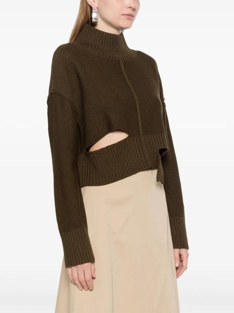 MM6 Maison Margiela distressed cropped jumper - Green - zdjęcie produktu nr 2