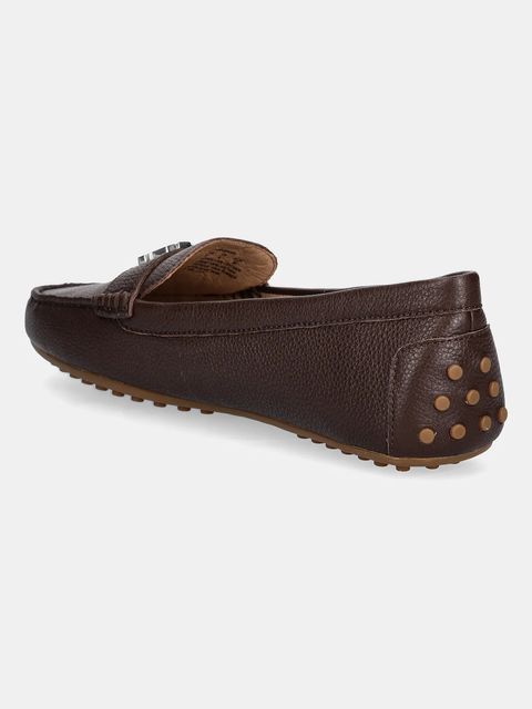 Lauren Ralph Lauren mokasyny skórzane Barnsbury damskie kolor brązowy na płaskim obcasie 802942768016 - zdjęcie produktu nr 2