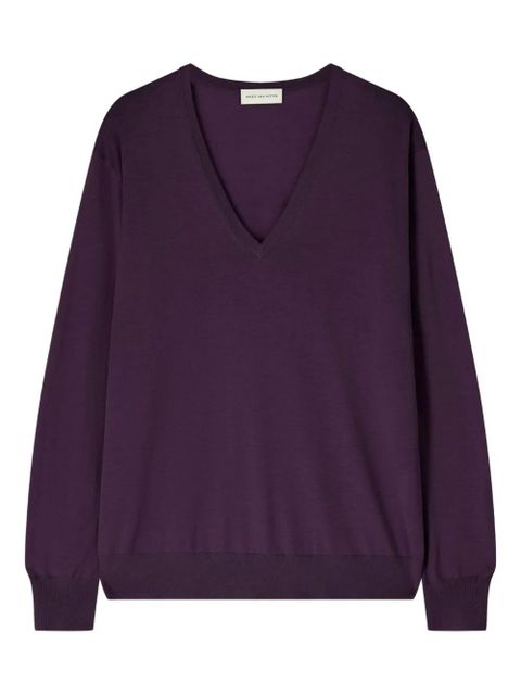 DRIES VAN NOTEN V-neck merino-wool sweater - Purple - zdjęcie produktu nr 1