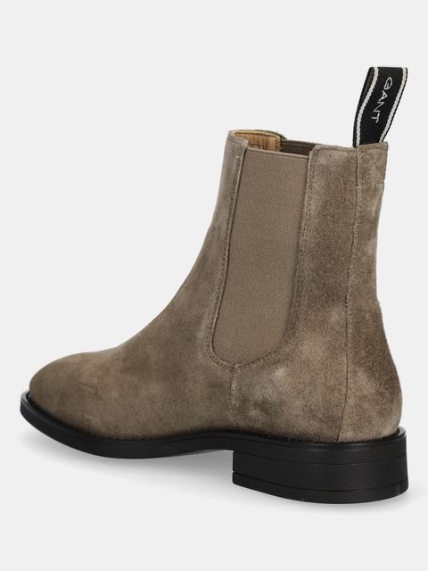 Gant sztyblety zamszowe Fayy damskie kolor beżowy na płaskim obcasie 31553127