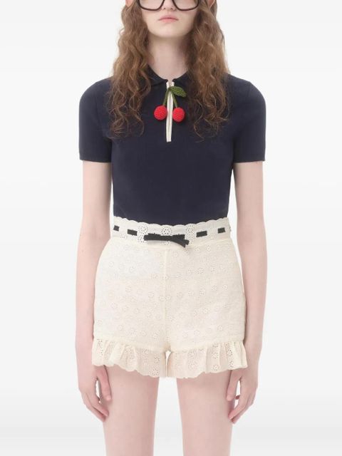Valentino Garavani Cherry-charm polo top - Blue - zdjęcie produktu nr 2