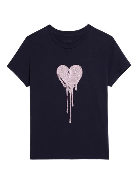 Zadig&Voltaire Walk heart strass T-shirt - Blue - zdjęcie produktu nr 1