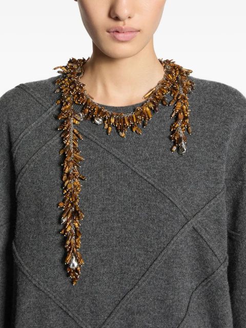 DRIES VAN NOTEN amber-beads scarf necklace - Silver - zdjęcie produktu nr 2