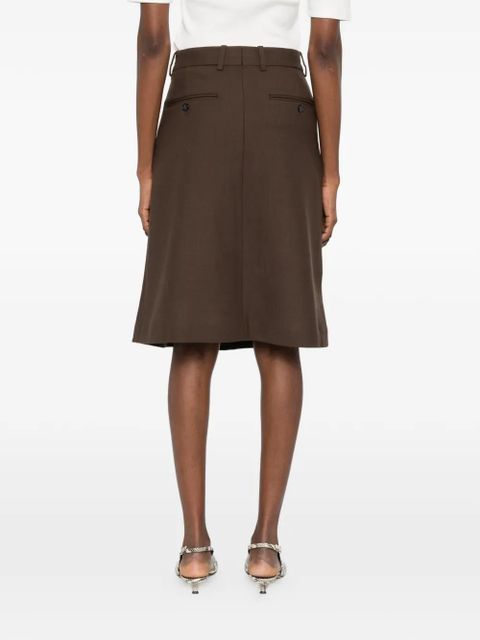 TOTEME pleated tailored mini skirt - Brown
