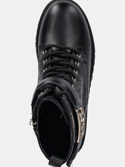 Guess botki ORANDA2 damskie kolor czarny na płaskim obcasie FLTORA FAL10