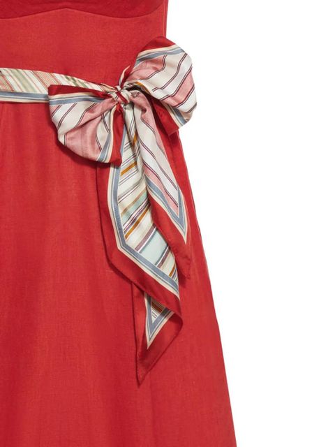 ZIMMERMANN Rebellion Tuck striped bow midi dress - Red