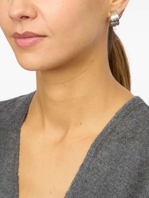 MM6 Maison Margiela logo earrings - Silver - zdjęcie produktu nr 2