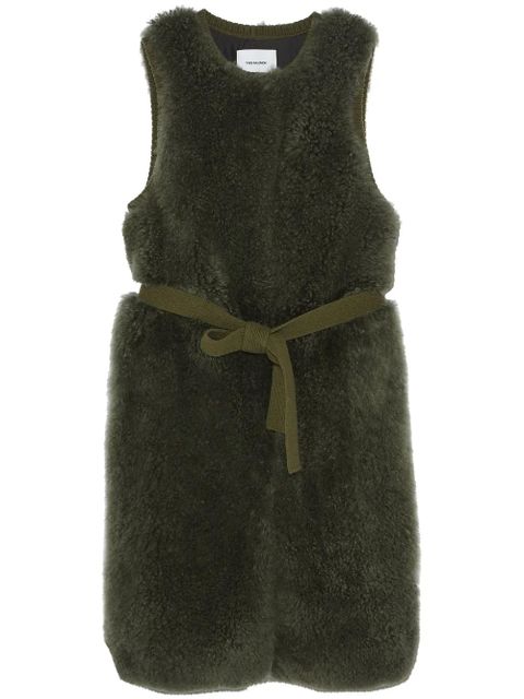 Yves Salomon belted shearling gilet - Green - zdjęcie produktu nr 1