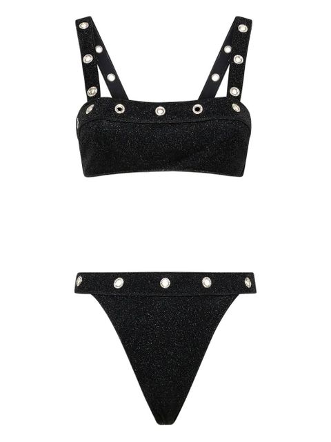 Oséree Lumière crystal-studs bikini - Black - zdjęcie produktu nr 1