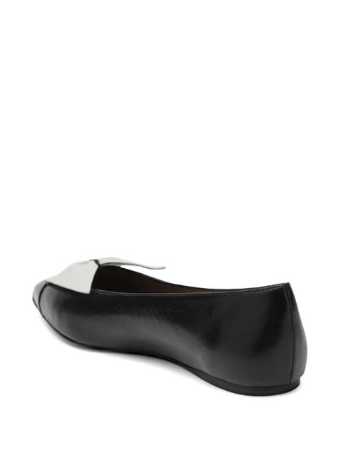 Ferragamo bow-detail pointed-toe ballet flats - Black