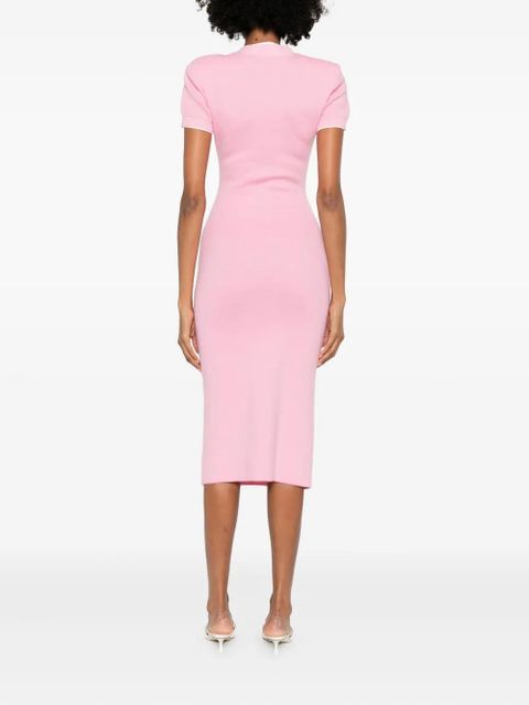 Self-Portrait floral-appliqué midi dress - Pink