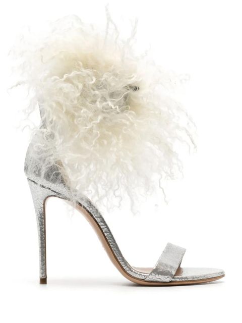 Casadei Aria 110mm metallic leather sandals - Silver - zdjęcie produktu nr 1