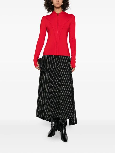 Victoria Beckham zip-front panelled cardigan - Red