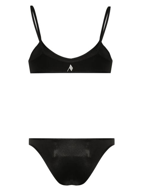 The Attico rubberised-logo bikini - Black