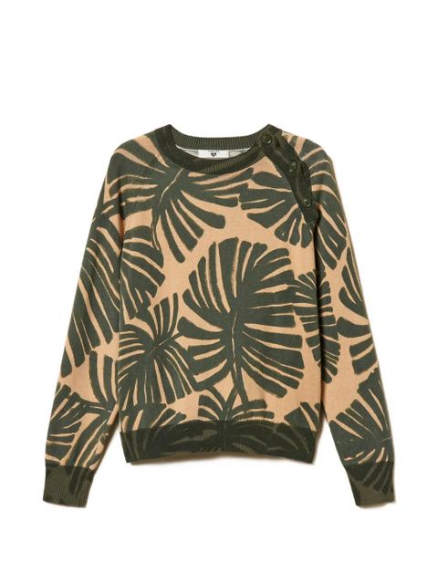 TWINSET leaf-print sweater - Neutrals - zdjęcie produktu nr 1