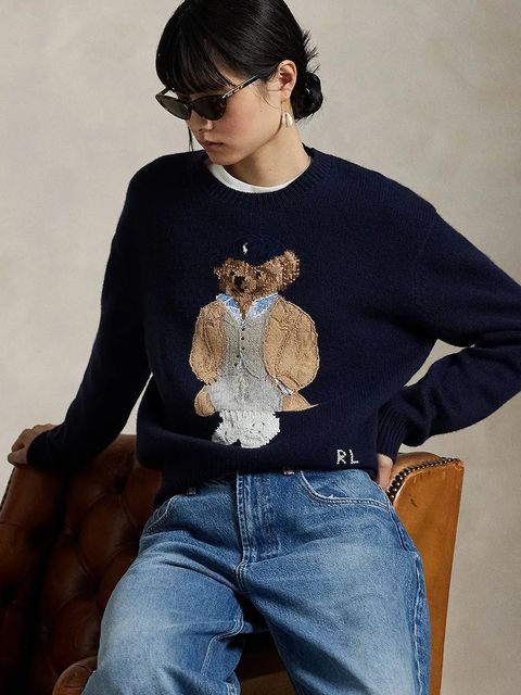 Polo Ralph Lauren sweter wełniany damski kolor granatowy 211972139