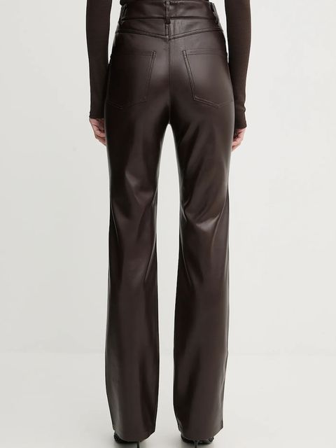 Nanushka spodnie damskie kolor brązowy dopasowane high waist NW25FWPA29878