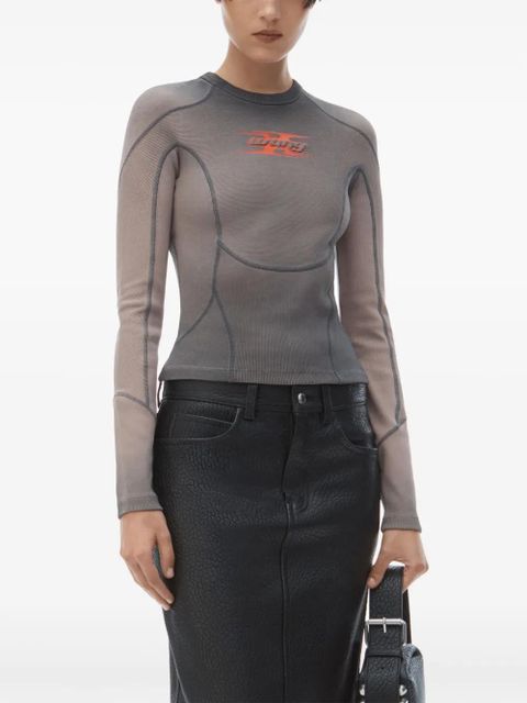 Alexander Wang logo-embroidery T-shirt - Grey - zdjęcie produktu nr 2